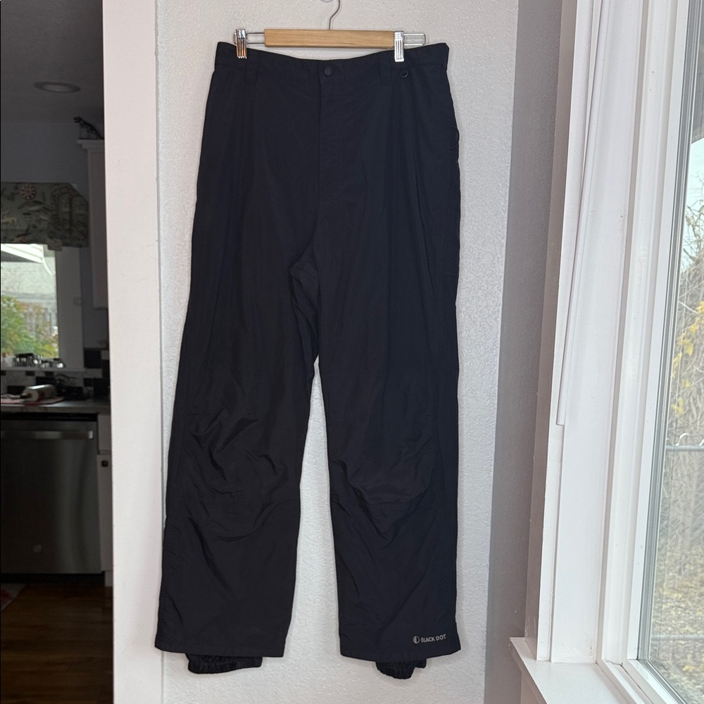 Black Dot Snow Ski Winter Pants Size L Black Nylon Insulated Snowboard Boardwear